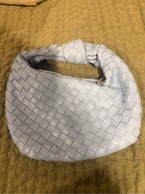 Woven Knot Handle Bag - Blue